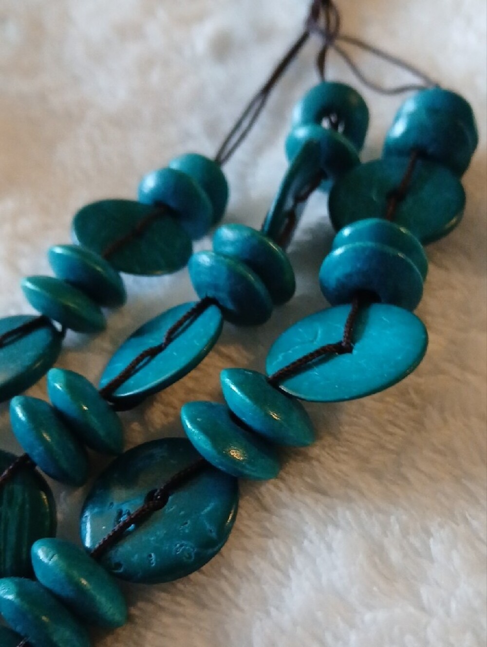paparazzi Teal Multi Layered Wood Beaded Necklace + Matching Earrings - NWT - Picture 4 of 4